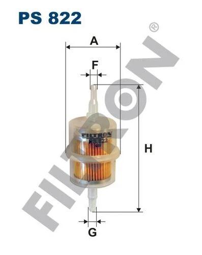 FTR PS822 Fıltron Ps822 Şeffaf Benzin Ara Filtre (Küçük Tip) Üniversal - 1