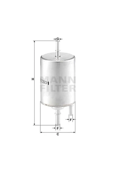Mann WK720/3 WK7203 BENZİN FİLTRESİ A4 A6 A8 1.8T 2.4 3.0 6.0 ürün görseli 1