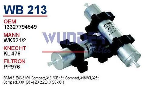 Wunder WB213 BENZİN FİLTRESİ - BMW E46 318 d/td -320 d/cd- 320 td ürün görseli 1