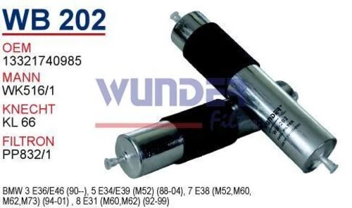Wunder WB202 BENZİN FİLTRESİ - BMW (iNCE UZUN) M52