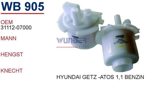 Wunder WB905 BENZİN FİLTRESİ - HYUNDAI GETZ -ATOS 1,1 ürün görseli 1