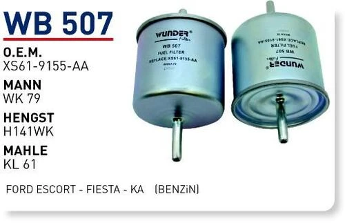 Wunder WB507 Wb507 Benzin Filtresi - Ford Escort - Fiesta - Ka 540136052