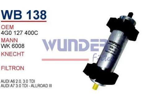 Wunder WB138 Wb138 Benzin Filtresi - Audi A6 2,0-3,0 Tdi - Audi A7 3,07 540120480 - 1