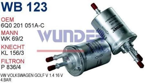 Wunder WB123 BENZİN FİLTRESİ - VOLKSWAGEN GOLF V 1.4 16v 2005- 4.
