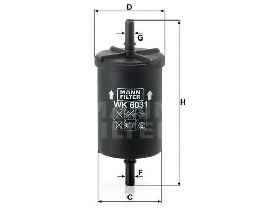 Mann WK6031 Benzin Filtresi CLIO Megane Laguna / 206 207 307 / C2 C3 C4 1.4 1.6