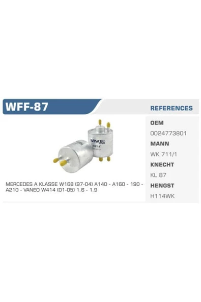 Winkel WFF Wınkel Wff-87 Benzin Filtresi Mercedes A Seri ürün görseli 1