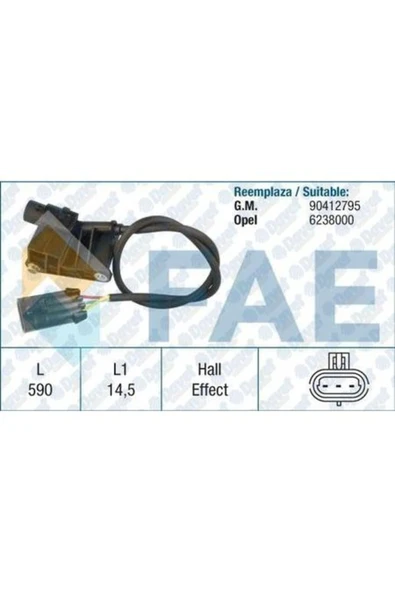 FAE 79137   KAM MİLI DEVİR SENSÖRÜ 3 FISLI ASTRA F G CORSA B VE ürün görseli