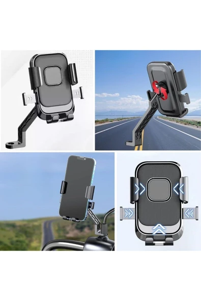 Motor,Motosiklet,Bisiklet ,Scooter İçin 360 Derece Dönebilen Dikiz Aynası Versiyonu Telefon Tu - 3