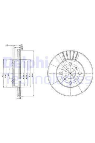 Delphi BG3519 Delphı Bg3519 42431-0d050 On Fren Aynası Havalı Yarıs 99>05 235x4 ürün görseli 1