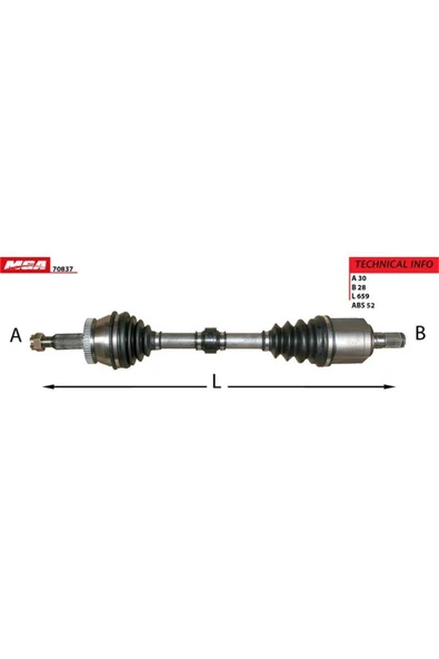 Mga 70837 Aks Komple Sol- Abslı - Hyundaı Santafe 06-10dızel Otom.  Oem ürün görseli 1