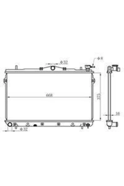 Ori BHY018016 Bhy018016 Motor Radyatoru 375x668x16 Elantra 1.5i/1.6i 95- M ürün görseli 1