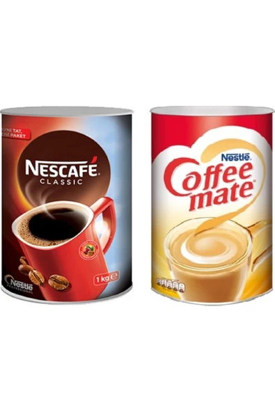 Nescafe Classic Teneke Kutu 1000 gr Coffee Mate 2000 gr Kahve Kreması ürün görseli