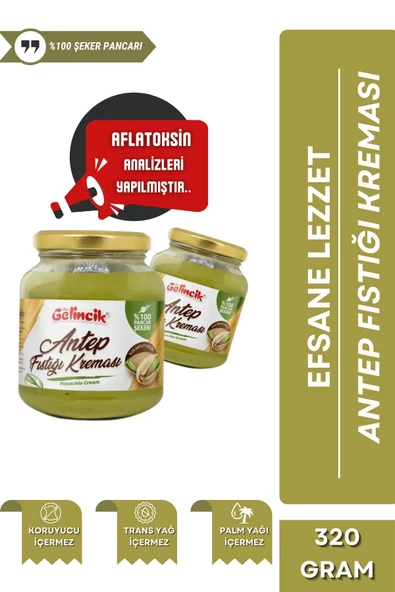 Gelincik Kahvaltılık Sürülebilir Doğal Katkısız 320gr Özel Üretim Antep Fıstığı Kreması ürün görseli
