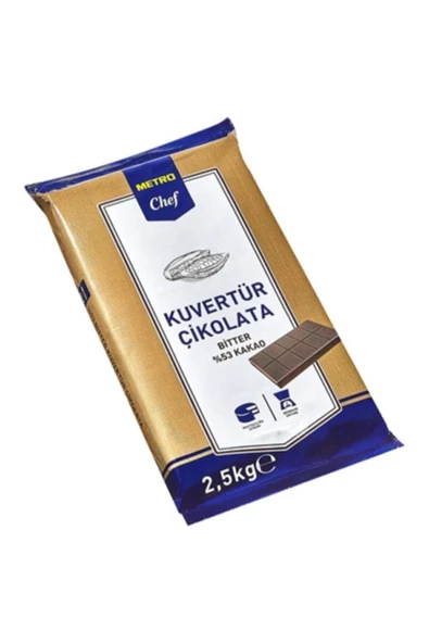 Metro Chef Blok Bitter Kuvertür (%53) 2.5 Kg ürün görseli