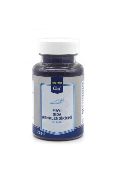 Metro Chef Su Bazlı Mavi Gıda Boyası (25G) ürün görseli
