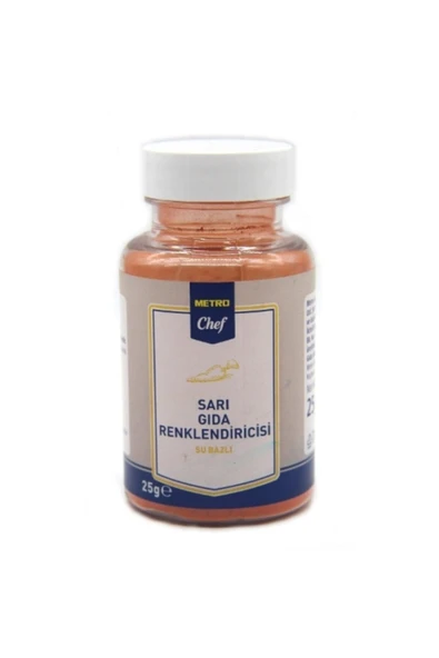 Metro Chef Su Bazlı Sarı Gıda Boyası (25g) ürün görseli