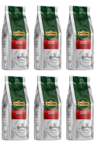 Jacobs Banquet Medium Espresso Beans Çekirdek Kahve 1000 gr X 6 Paket ürün görseli
