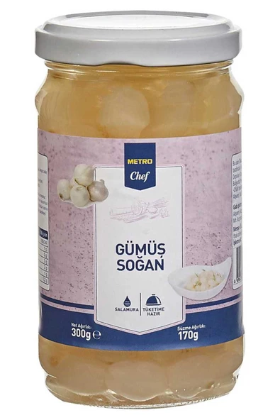 Metro Chef Gümüş Soğan 300G Sos Yemek Tatlı Şef Mutfak Konserve Kışlık ürün görseli