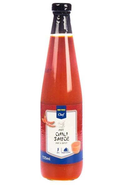 Metro Chef Hot Chılı Sos 725ML Sos Yemek Tatlı Şef Mutfak Konserve Kışlık