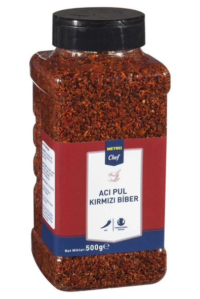 Metro Chef Kırmızı Pul Biber Acı 500G Mutfak Şef Pasta Tatlı Tuzlu Baharat ürün görseli