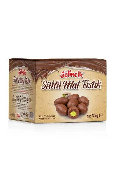 Gelincik 3 Kg Draje Sütlü Mat Fıstık ürün görseli