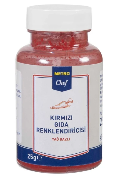 Metro Chef Yağ Bazlı Gıda Boyası Kırmızı Toz 25G Pastacılık Pasta Şef ürün görseli