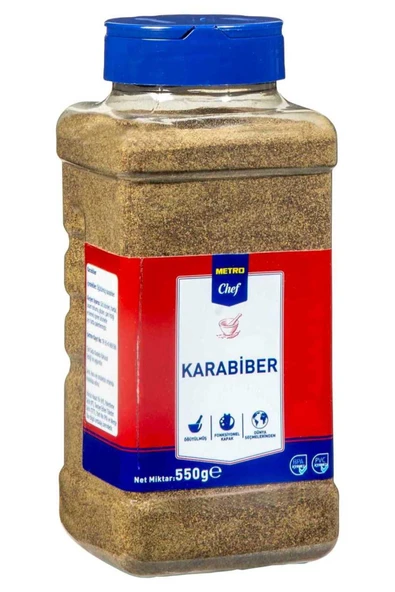 Metro Chef Karabiber 550G Mutfak Şef Pasta Tatlı Tuzlu Baharat