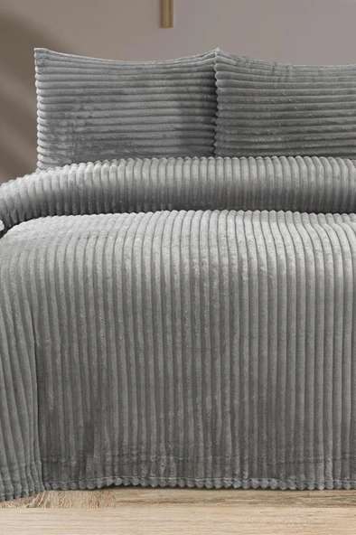 Amila Çift Kişilik 220x240 Cm Yatak Örtüsü Gri ürün görseli