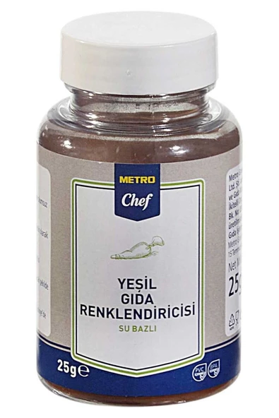 Metro Chef Su Bazlı Gıda Boyası Yeşil Toz 25G Pastacılık Pasta Şef ürün görseli