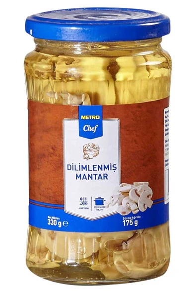 Metro Chef Mantar Dilimli 330g 2 Paket Sos Yemek Tatlı Şef Mutfak Konserve Kışlık