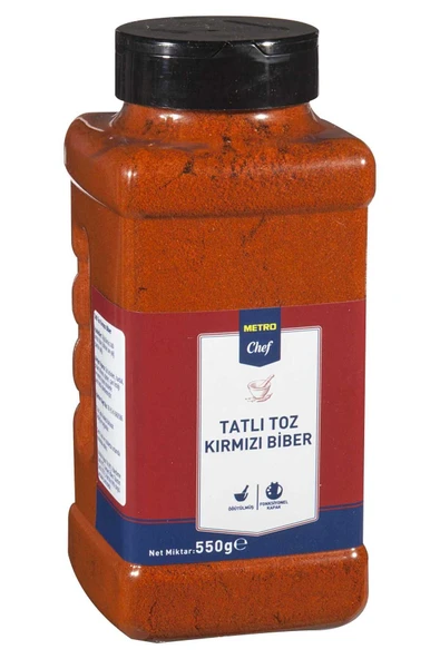 Metro Chef Toz Kırmızı Biber Tatlı 550G Mutfak Şef Pasta Tatlı Tuzlu Baharat ürün görseli