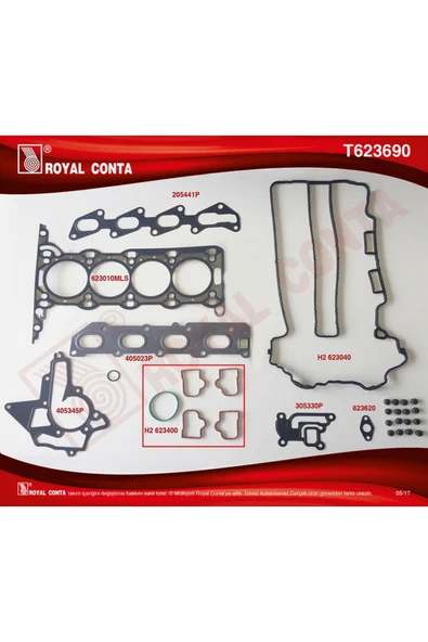 Royal T623690 Üst Takım Conta Subap Lastikli Corsa C-d - Astra G-h - Merıva-zafıra-vectra 1.2-1.4 16v 27053