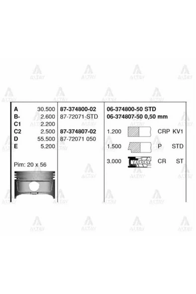 Goetze 06 SEGMAN 81.00mm STD 1.2 1.5 3 Corolla Uyumlu 1. 87- 4AFE ENJEKTÖRLU LAME