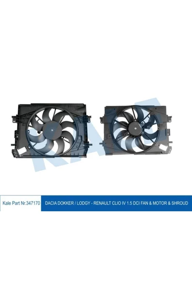 Kale 347170 Fan Motor Davlumbazlı Dacıa Dokker / Lodgy - Renault Clıo Iv 1.5 Dcı ürün görseli