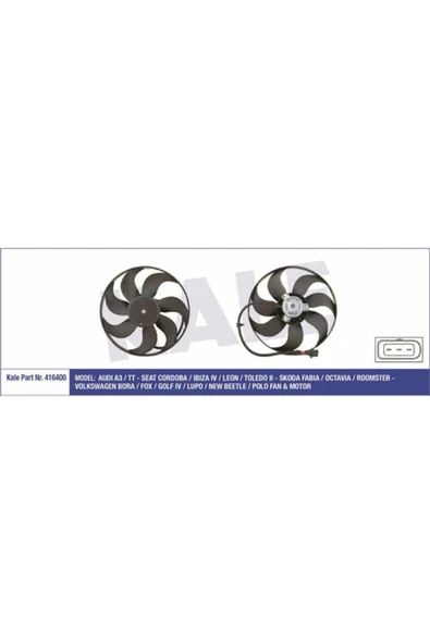 Kale 416400  FAN MOTORU GOLF IV 98- BORA 98- 1.4 16V 1.6 16V 1.8T ürün görseli 1