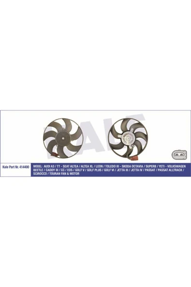 Kale 414400  FAN MOTORU GOLF V 03- GOLF VI 08- EOS 06- JETTA III 0 ürün görseli 1
