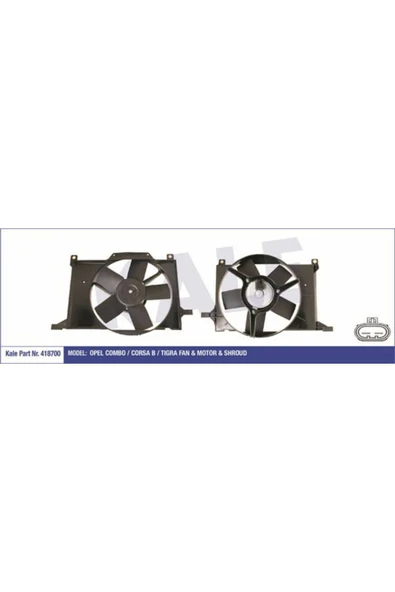 Kale 418700  FAN MOTORU CORSA B 93-00 COMBO 93-00 1.2 1.4 1.4 16V ürün görseli 1