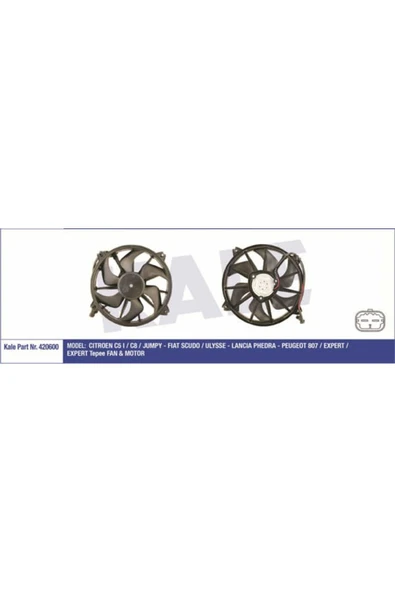 Kale 420600  FAN MOTORU ULYSSE SCUDO / PHEDRA / 807 / C5 I C8 JUMP ürün görseli 1