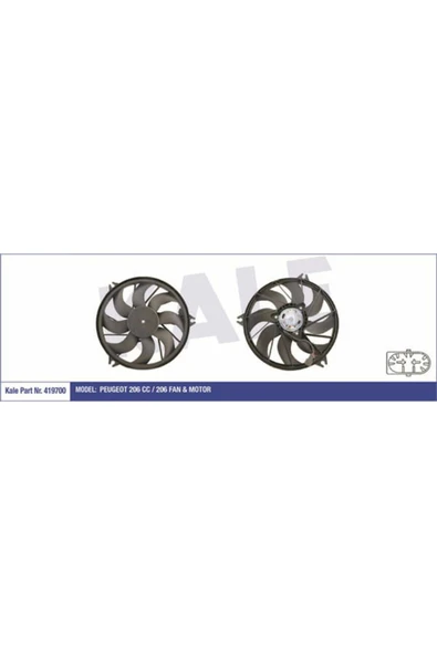 Kale 419700  FAN MOTORU 206 98- 250W-385mm   160W-380mm ürün görseli 1