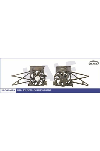 Kale 419100  FAN MOTORU VECTRA B 95- 1.6 1.6 16V 1.8 16V 2.0 16V D ürün görseli