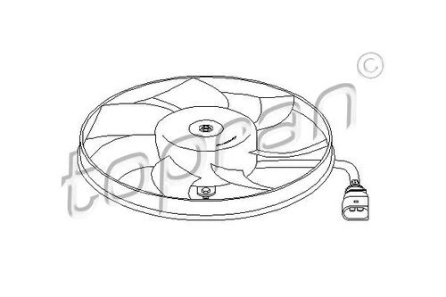 Topran 111285001  Fan Motoru-295 Mm 200W (VW Caddy 04- Golf 04-14 Passat 06-15 Audi A3 04-13 Seat Leon 06-13 ürün görseli