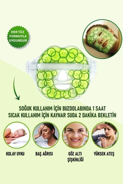 Fontenay Salatalık Yüz Maske Jel Sıcak Soğuk Kullanım Rahatlatıcı Yeşil