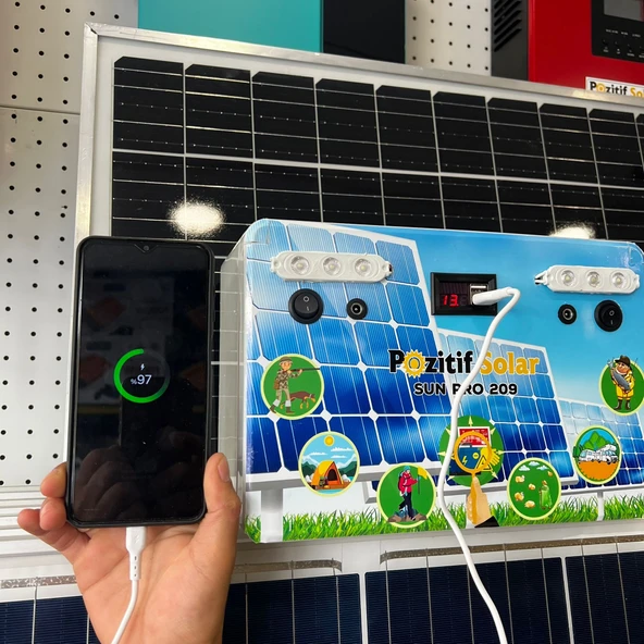 SunPro 208 Taşınabilir Güç Kaynağı Solar Jenaratör Hazır Set - 3