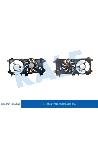 Kale 351325 FAN MOTORU DAVLUMBAZLI FIAT DOBLO 1.3 MJET 03 1.9JTD 01 EURO III TEK MOTORLU KLİMASIZ 18051 ürün görseli