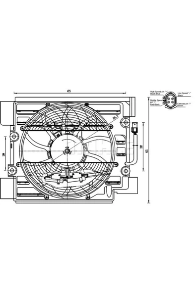 Mahle ACF23000S Acf23000s Fan Motoru (klima) (çap 396mm) E39 M52 B20 (206s3) (eno:8ew351040101) ürün görseli