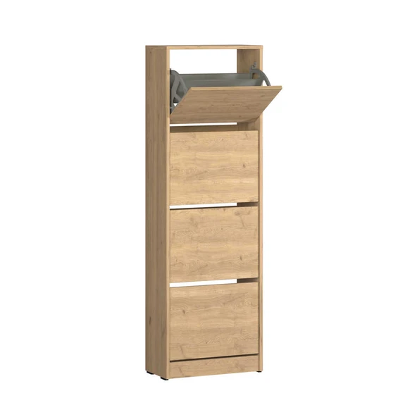 Flat Duo 4 Katlı Ayakkabılık - Florida Meşe 51x157x26 cm - 2