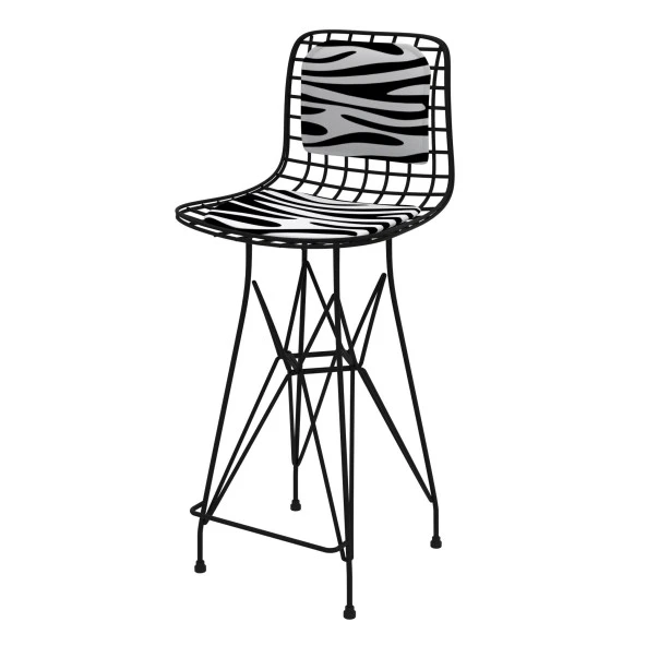 Knsz orta boy tel bar sandalyesi 1 li mağrur syhbonar sırt minderli 65 cm oturma yüksekliği mutfak bahçe cafe ofis