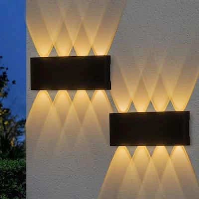 2 Adet 15 Watt, Amber Işık Ledli Çok Kaliteli İç ve Dış Mekan Aydınlatma Armatürü Bahçe Duvar Apliği - 6