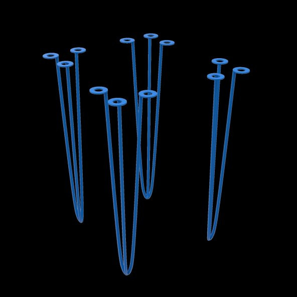 Larose zigon sehpa ayağı maşuk mavi 4 lü 55 cm yükseklik metal ayak firkete masa