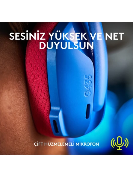Logitech 981-001062 G435 Blue-Raspberry Mikrofonlu LightSpeed Kablosuz Gaming (Oyuncu) Kulaklık - 5